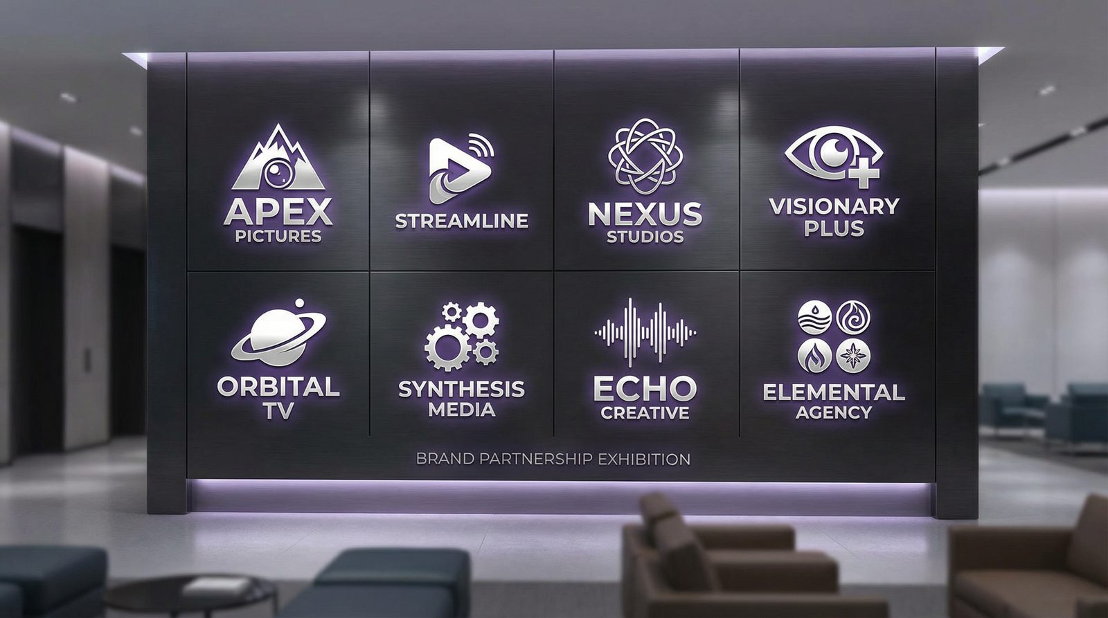 强上合作影视品牌Logo墙